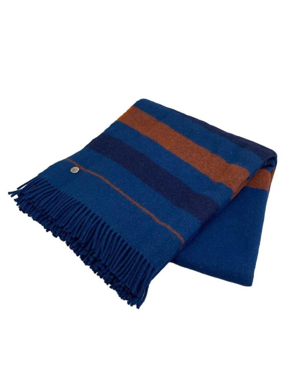 Hermes Rocabar 02 Bleu de Prusse Clou de Selle Sellier Buttons Border Blanket